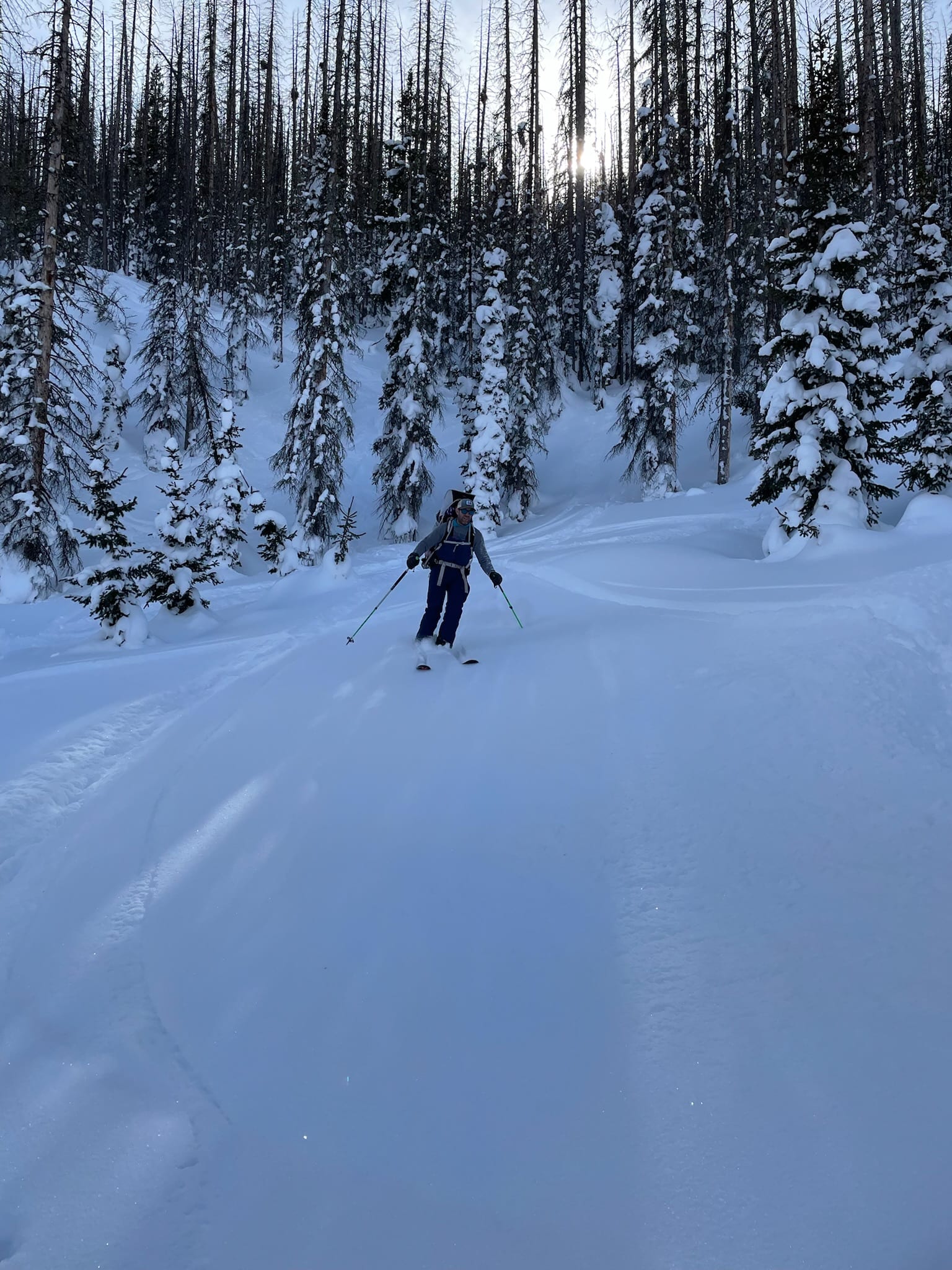 Ski & Bow Rack customer enjoying a bluebird ski day near Pagosa Springs