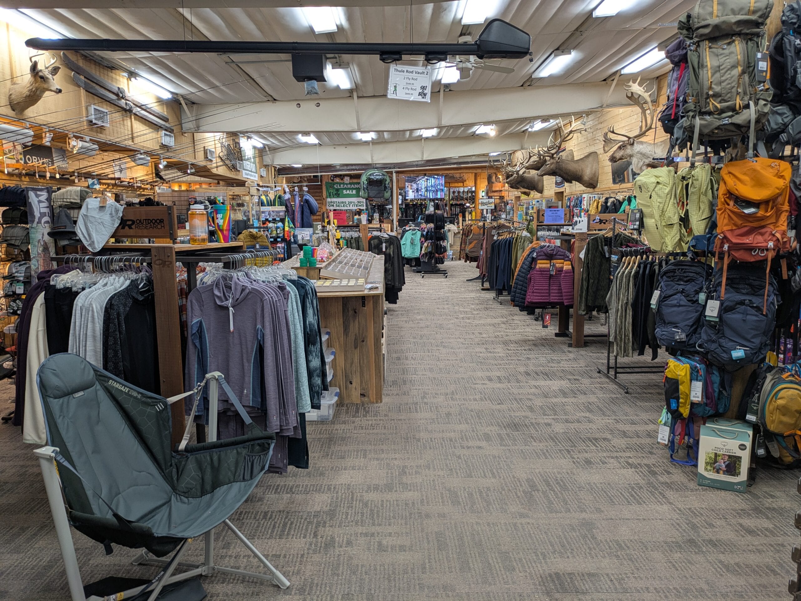The Ski & Bow Rack interior — gear and expertise