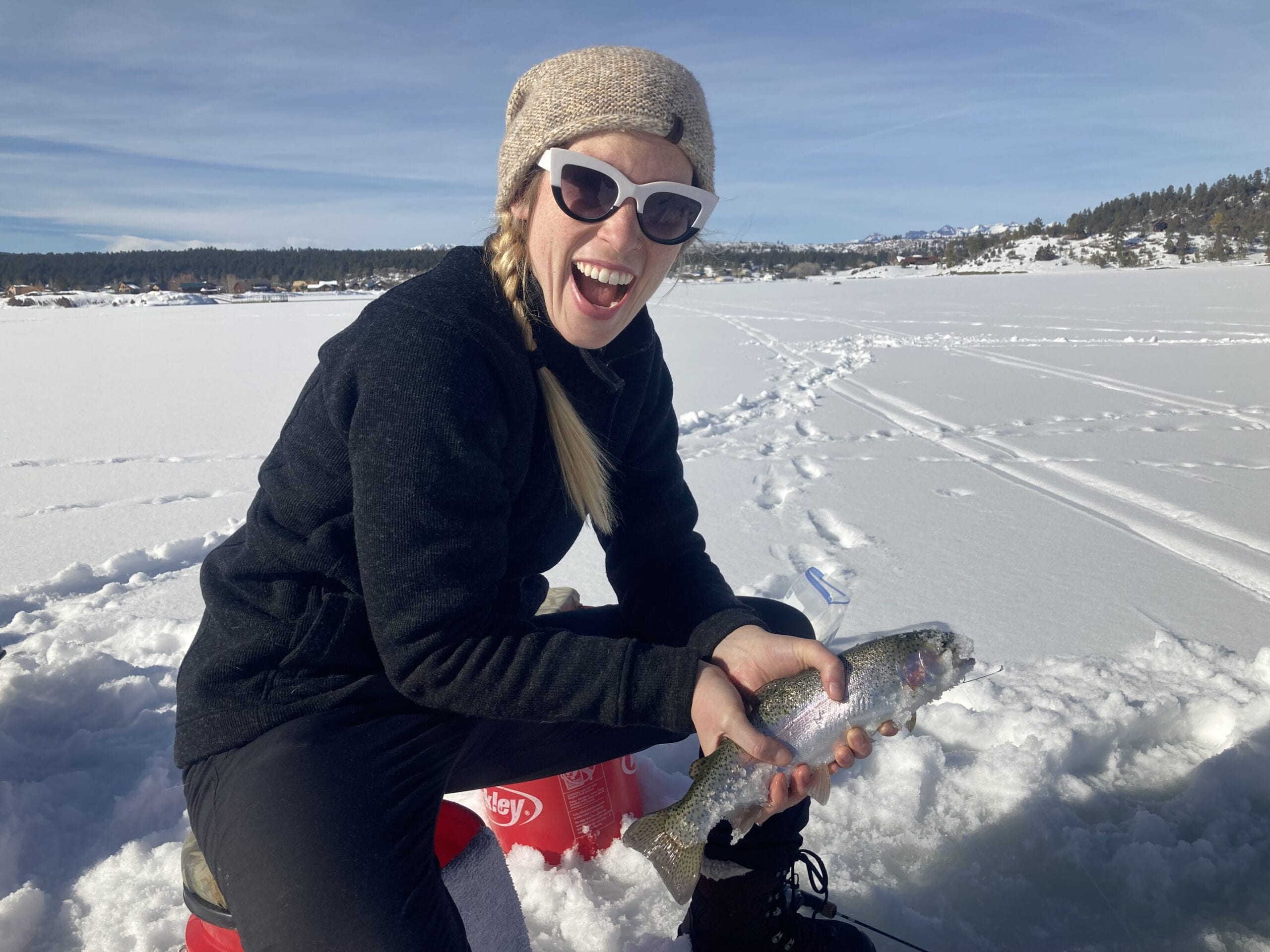 Customer at the fishing department counter at Ski & Bow Rack Pagosa Springs