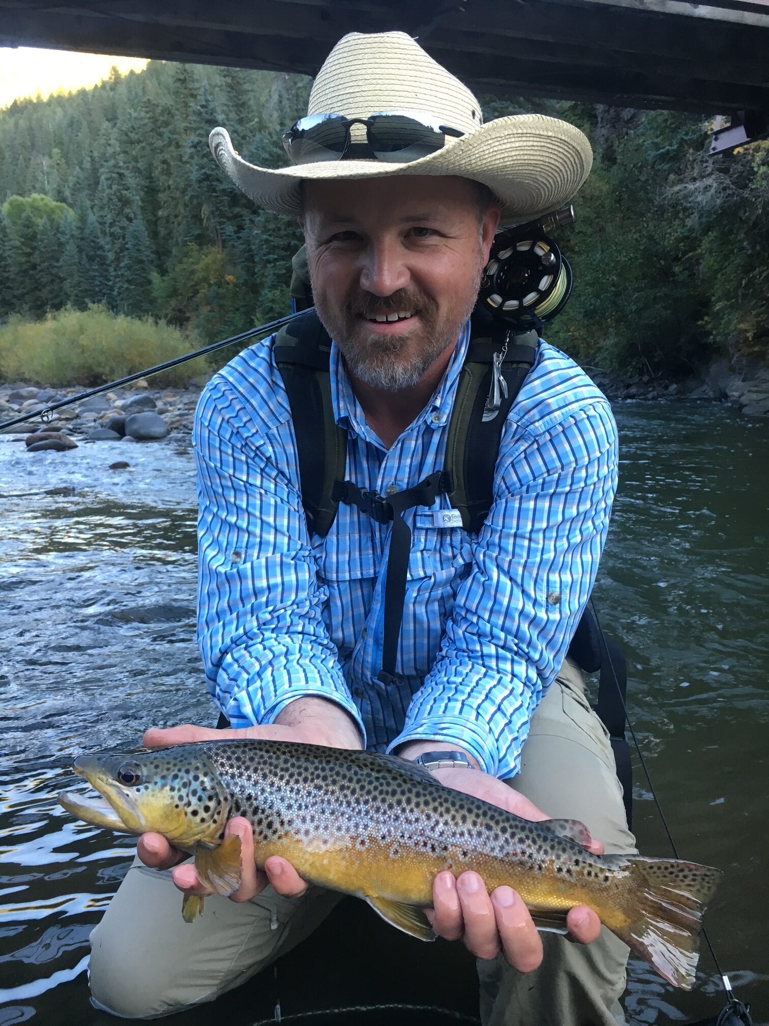 Rods, reels and waders on display at Ski & Bow Rack fly shop