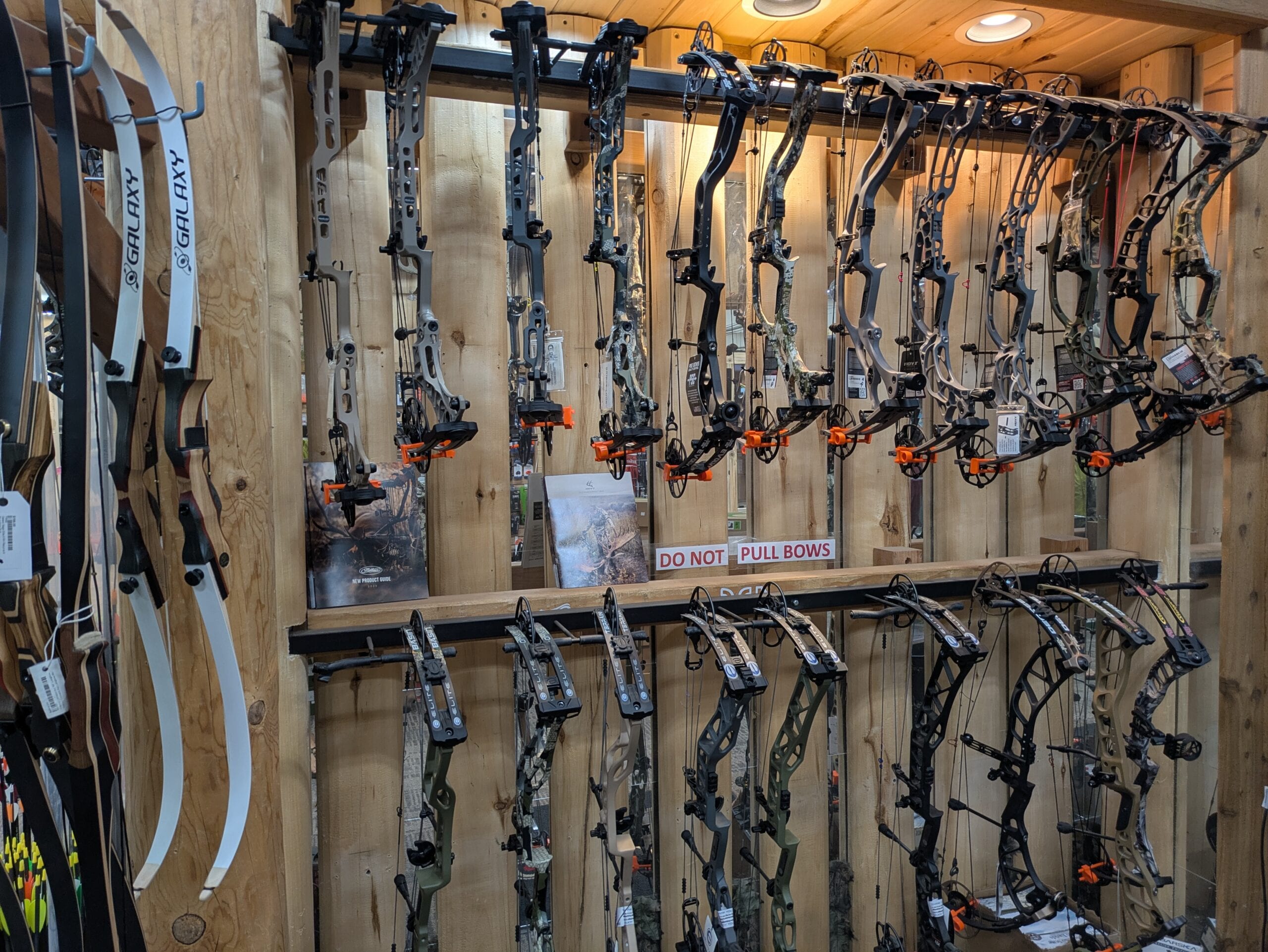 Close-up of fly shop interior details at Ski & Bow Rack